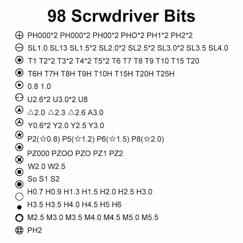 115 IN 1 Set Precision Screwdriver Torx Computer PC Phone Watch Repair Tool Kit