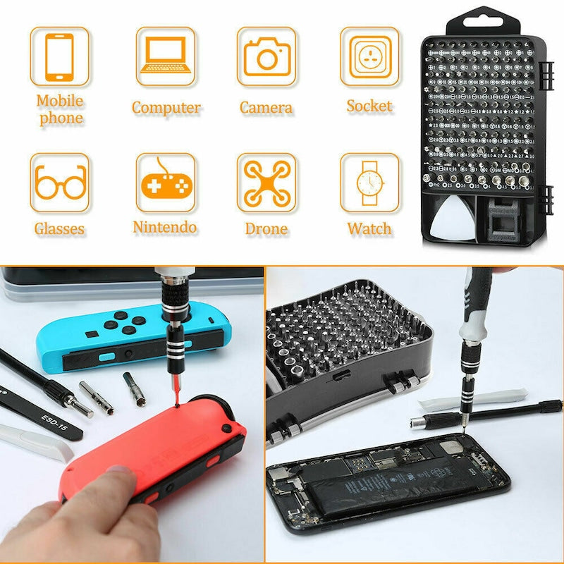 115 IN 1 Set Precision Screwdriver Torx Computer PC Phone Watch Repair Tool Kit