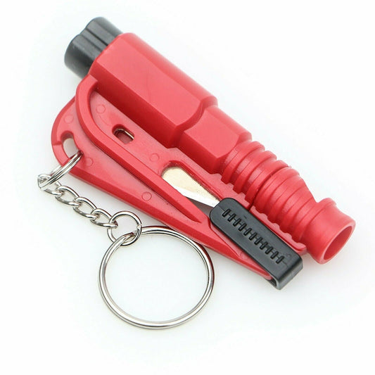 3 in 1 Car Window Glass Breaker Emergency Escape Tool Safety Seat Belt Cutter Red