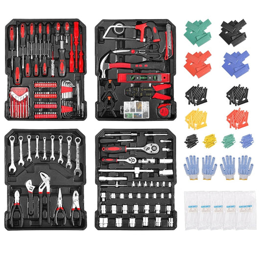 MasterSpec 1180pcs Professional Tool Set Aluminum Case Tool Kits w/ Rolling Tool Box